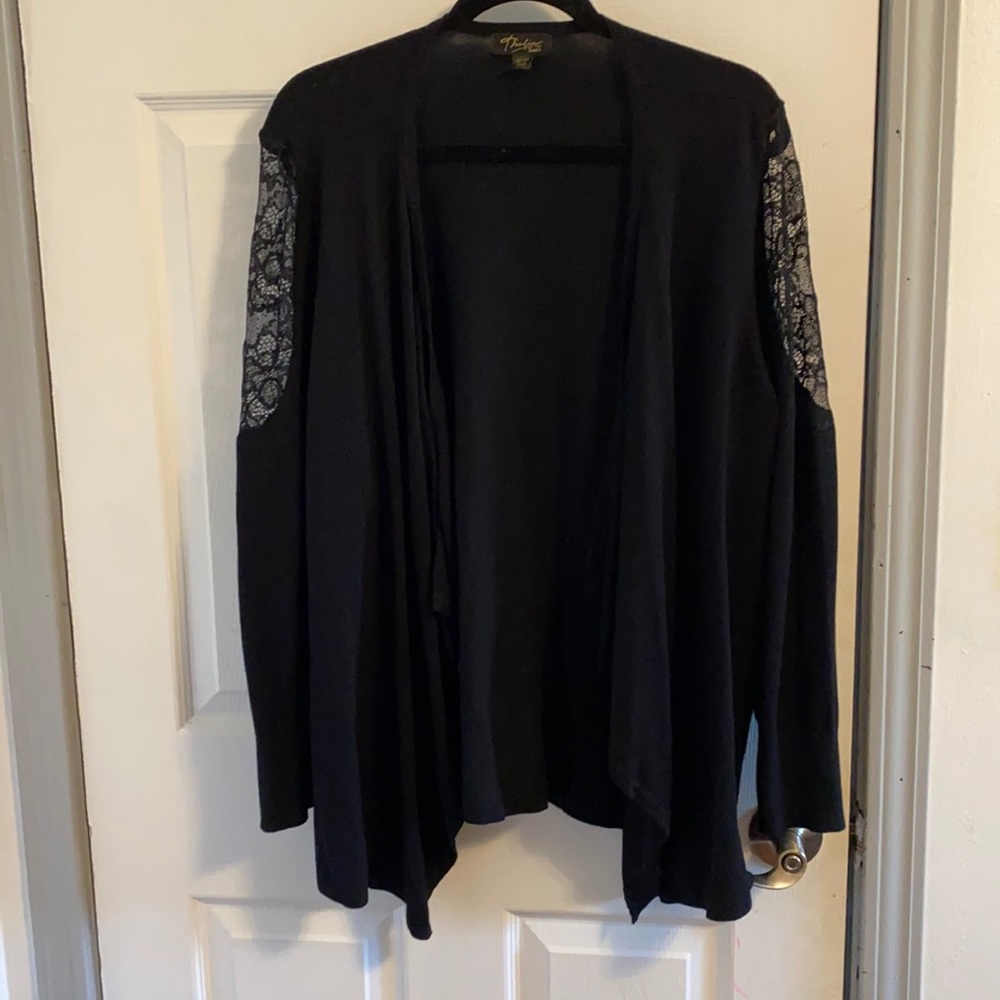 Black Cardigan (Lace Shoulder)
